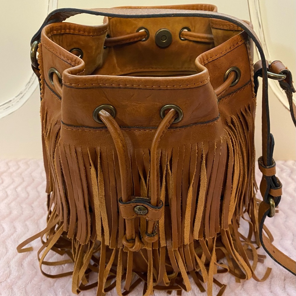 Patricia Nash Leather Crossbody Bag with Fringe